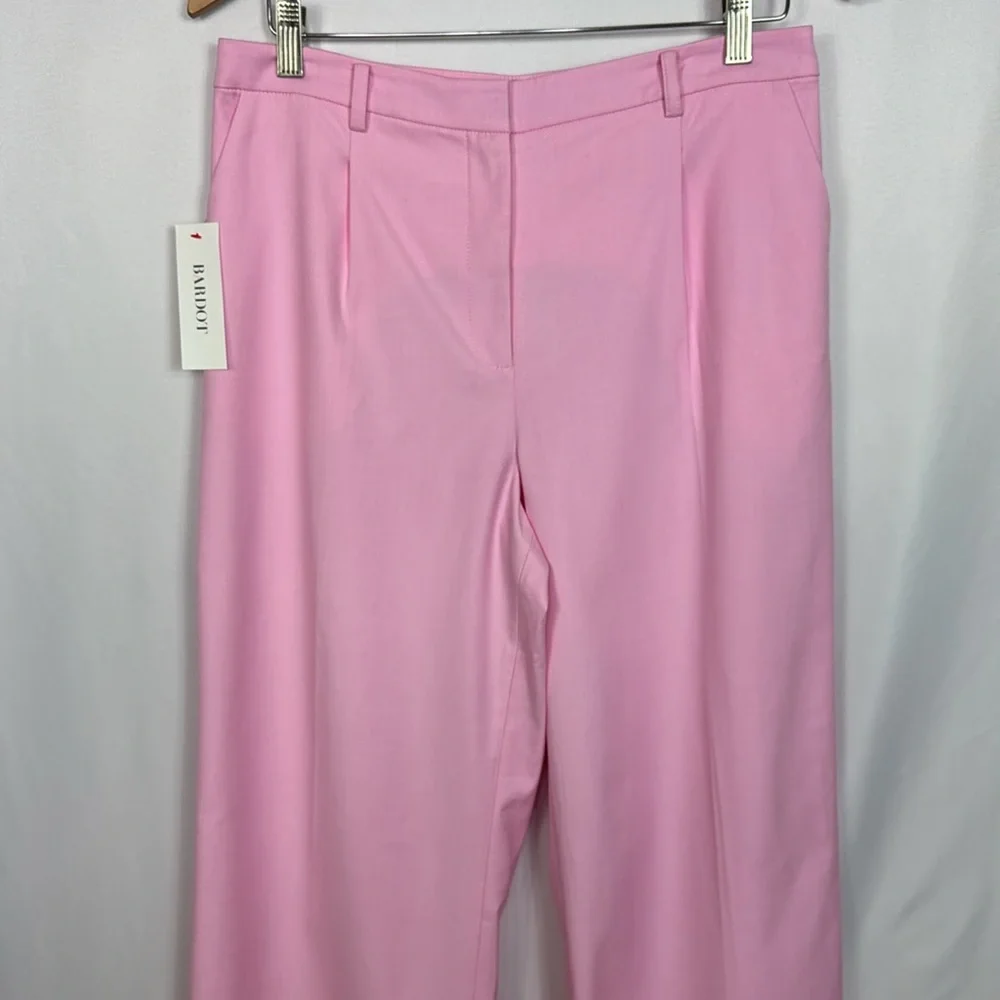 Bardot Callista  High Rise Pleated‎ Wide Leg Pants Size L Women’s Lili Pink